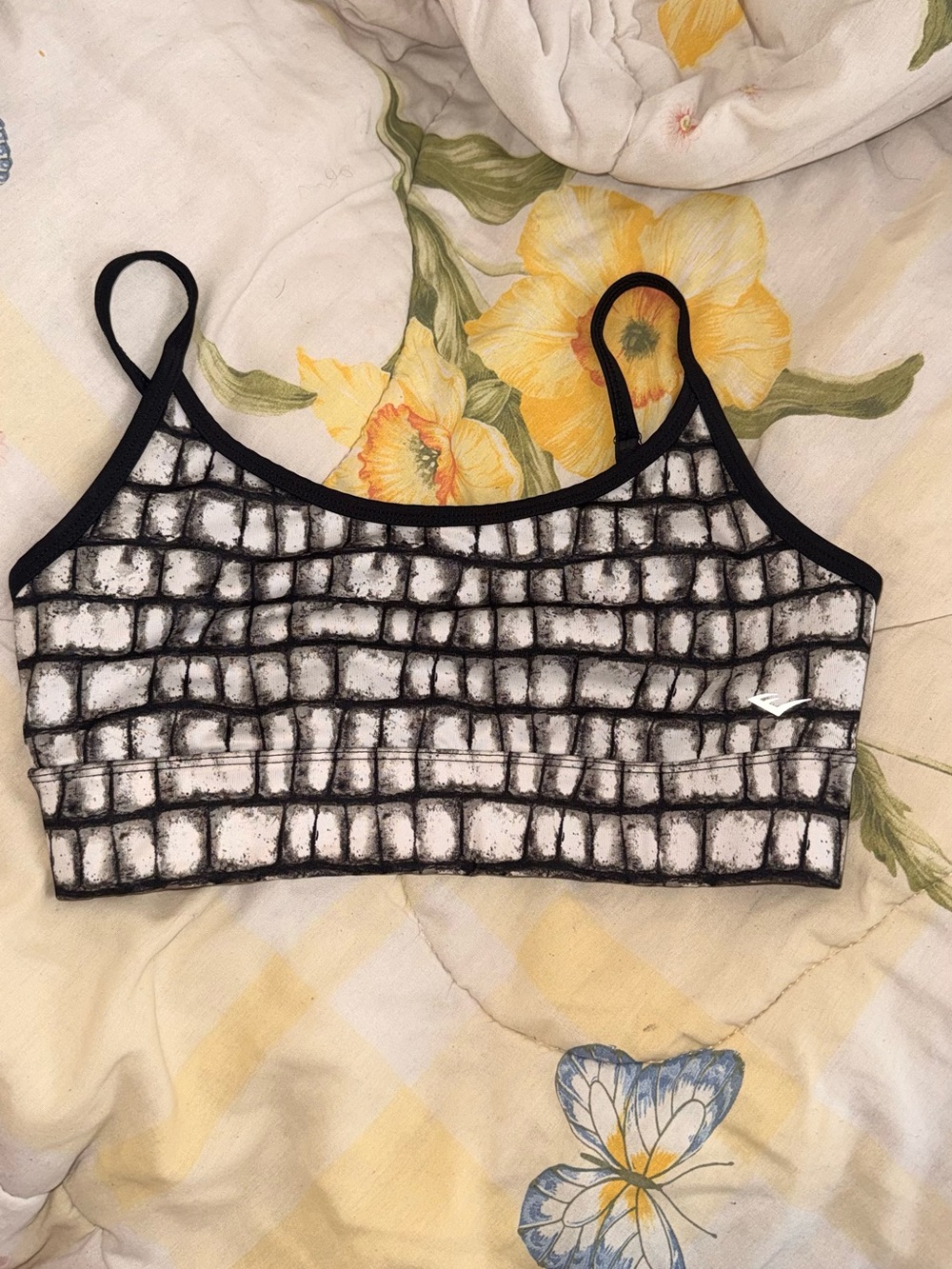Everlast Black & White Croc-Print Sports Bra